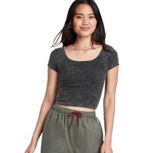 Wild Fable Short Sleeve Scoop Neck Ribbed T-Shirt